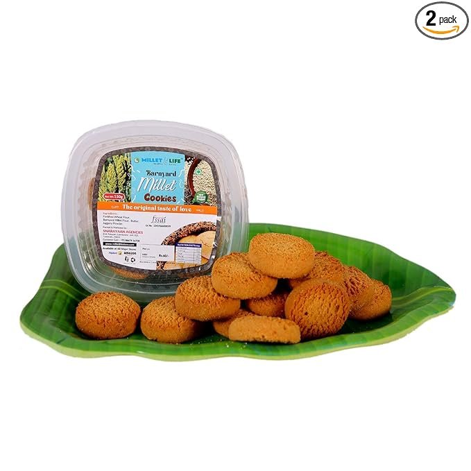 Barnyard Millet Cookies 300g ( 2* 150g ) Pack of 2 Tasty and Nutritious Millet Cookies - Image 2
