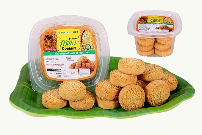 Proso Millet Cookies 300g (2 * 150g) Pack of 2 Tasty and Nutritious Millet Cookies - Image 2