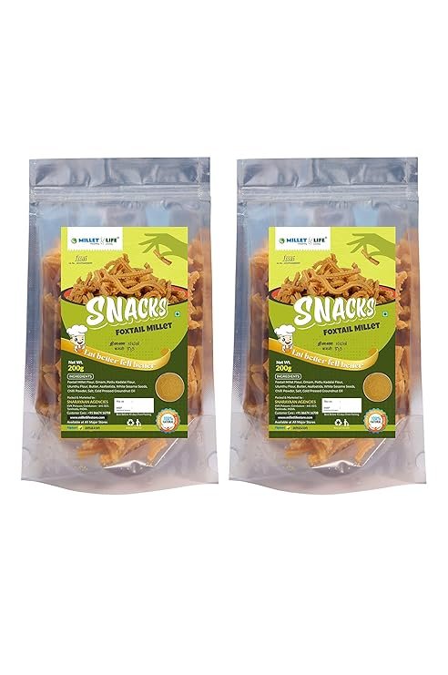 Millet Life Foxtail Millet Snacks 400g (2 * 200g) Tasty and Nutritious Chakli/Murukkus - Image 2